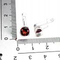 Delikatne srebrne eleganckie kolczyki granaty naturalne 925 3