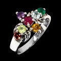 Srebrny 925 pierścionek naturalny rubin ametyst cytryn granat oliwin r 9.5
