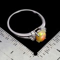 Delikatny elegancki pierścionek cyrkonie naturalny ognisty opal r 20 925