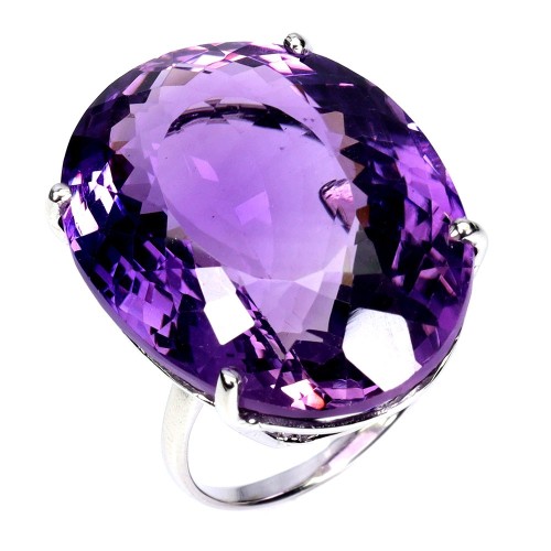 Zjawiskowy elegancki pierścionek naturalny ogromny 43 ct ametyst r 16 925