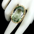 925 Pierścionek srebrny naturalny 38.4ct prasiolit jak zielony ametyst r 16