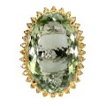 925 Pierścionek srebrny naturalny 38.4ct prasiolit jak zielony ametyst r 16