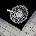 Srebrny piękny wisiorek elegancki naturalny larimar 925