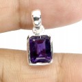 925 Delikatny minimalistyczny elegancki wisiorek srebrny naturalny ametyst