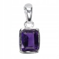 925 Delikatny minimalistyczny elegancki wisiorek srebrny naturalny ametyst