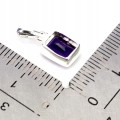 925 Delikatny minimalistyczny elegancki wisiorek srebrny naturalny ametyst