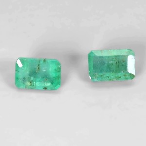 Szmaragdy Zambia kamienie naturalne 2 sztuki 1.15 ct