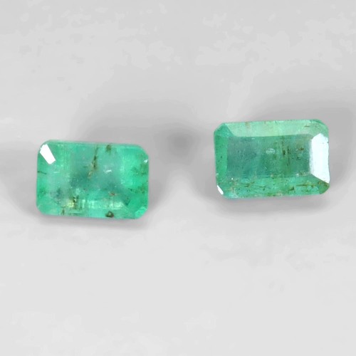Szmaragdy Zambia kamienie naturalne 2 sztuki 1.15 ct