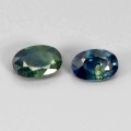 Szafiry niebiesko zielone Australia kamienie naturalne 1.05 ct 2 sztuki