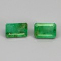 Szmaragdy Zambia kamienie naturalne 1.15 ct 2 sztuki