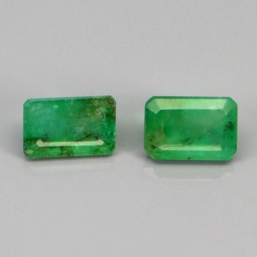 Szmaragdy Zambia kamienie naturalne 1.15 ct 2 sztuki
