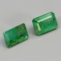 Szmaragdy Zambia kamienie naturalne 1.15 ct 2 sztuki