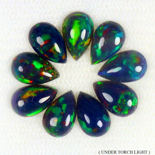 Opale czarne 4.07 ct kamienie naturalne 9 sztuk