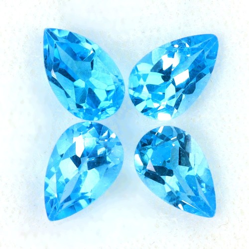Topazy swiss blue 4 sztuki kamienie naturalne 4.6 ct