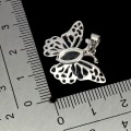 Wisiorek delikatny srebrny naturalny labradoryt motyl 925