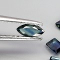 Szafiry niebiesko zielone Australia kamienie naturalne 1.67 ct 6 sztuk