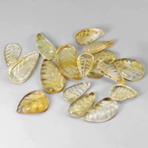 Cytryny rzeźbione kamienie naturalne 50.32 ct 16 sztuk liście
