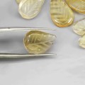 Cytryny rzeźbione kamienie naturalne 50.32 ct 16 sztuk liście