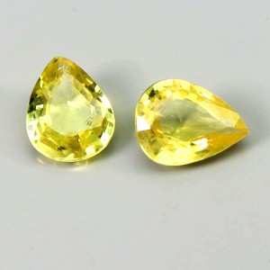 Szafiry żółte Australia kamienie naturalne 0.61 ct 2 sztuki