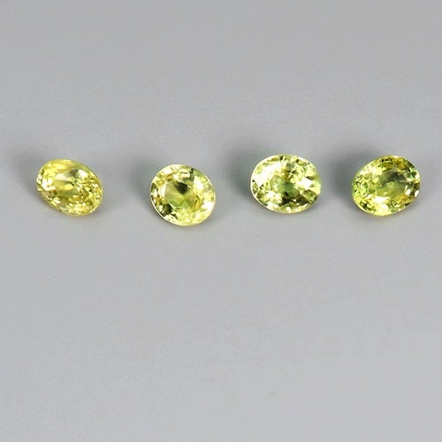 Szafiry żółte Australia kamienie naturalne 0.91 ct 4 sztuki