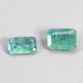 Szmaragdy Zambia kamienie naturalne 2 sztuki 1.05 ct