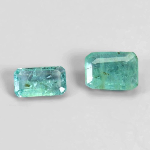Szmaragdy Zambia kamienie naturalne 2 sztuki 1.05 ct