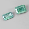 Szmaragdy Zambia kamienie naturalne 2 sztuki 1.05 ct