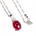 Srebrny naszyjnik rubin cyrkonie 925 naturalny