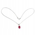 Srebrny naszyjnik rubin cyrkonie 925 naturalny