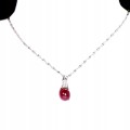 Srebrny naszyjnik rubin cyrkonie 925 naturalny