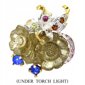 Natural ring 925 23.9ct lemon quartz size 18