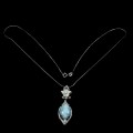 925 silver larimar cubic zirconia flower necklace