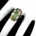 Pierścionek granaty naturalny zielony ametyst 18