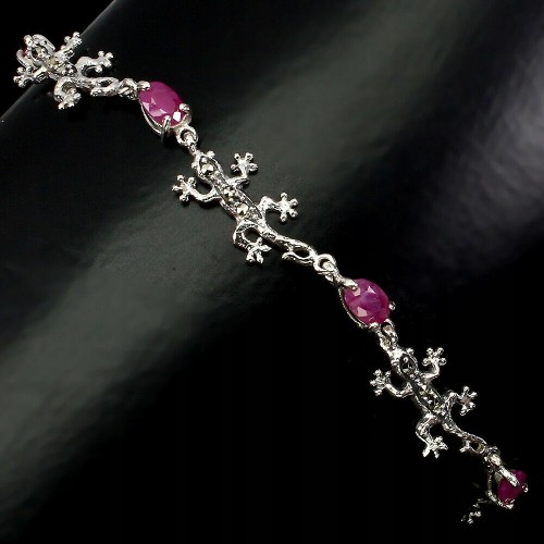 Bracelet marcasite ruby silver 925 chameleon