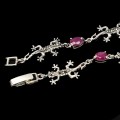 Bracelet marcasite ruby silver 925 chameleon