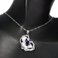 Natural 925 silver amethyst necklace flower