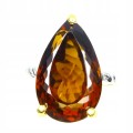 Pierścionek 925 kwarc AAA koniakowy 17.8ct r.15