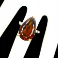Pierścionek 925 kwarc AAA koniakowy 17.8ct r.15