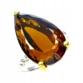 Pierścionek 925 kwarc AAA koniakowy 17.8ct r.15