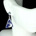 Beautiful enamel 925 silver moon earrings