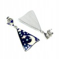 Beautiful enamel 925 silver moon earrings