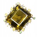 Wisiorek broszka kwarc 89.19ct 925 certyfikat