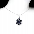 Srebrny naszyjnik szafiry dyfuzyjne naturalne 925