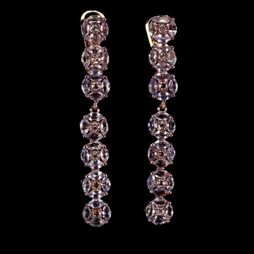 Srebrne 925 kolczyki naturalne tanzanity