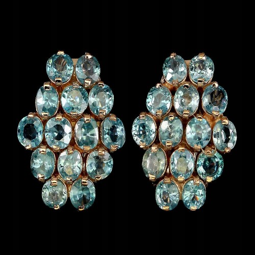 Kolczyki srebrne 925 naturalne cyrkony 2