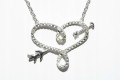 Srebrny naszyjnik diamenty 0.05ct