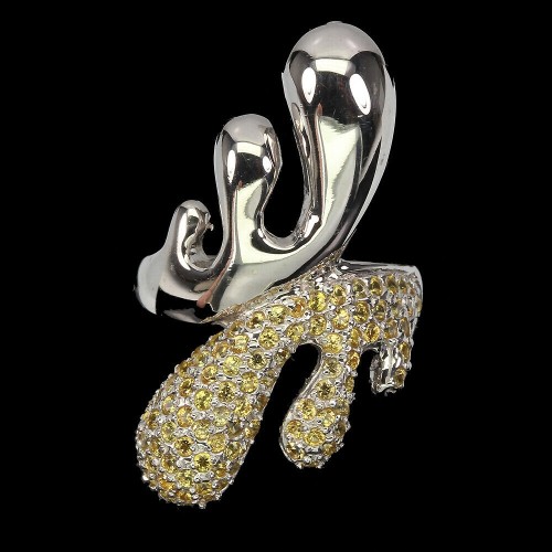 Pierścionek nat. 925 srebrny szafiry Songea 18.5