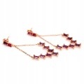 Kolczyki srebro 925 naturalne ametysty rubiny