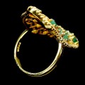 Pierścionek naturalne szmaragdy cyrkonie 925 14.5