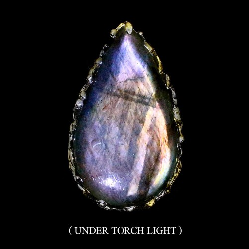 Pierścionek srebrny naturalny labradoryt r 17.5